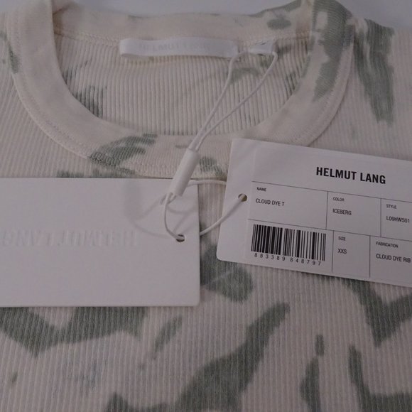 Helmut Lang RIBBED CLOUD-DYED TEE Shirt Sz XXS XS NWT 160 Iceberg - Picture 9 of 11